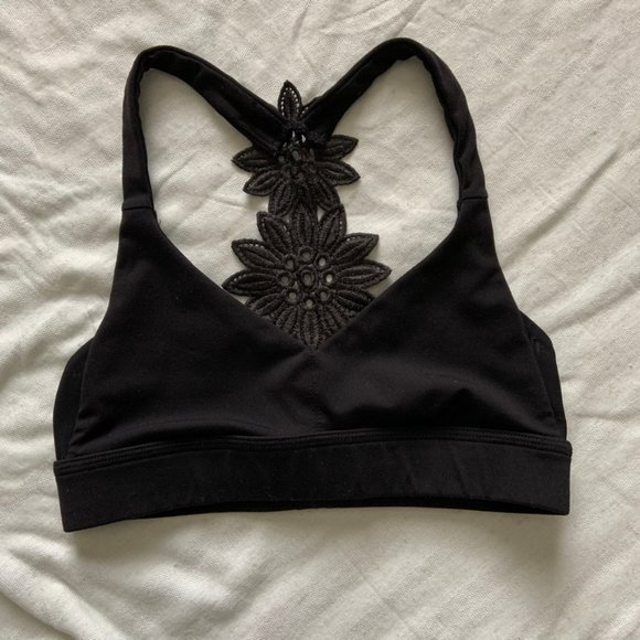 Aerie black floral racer back bralette